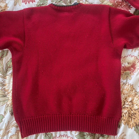 Polo Ralph Lauren Vintage Red 100% Wool Varsity P crewneck sweater, chunky knit - Picture 2 of 11